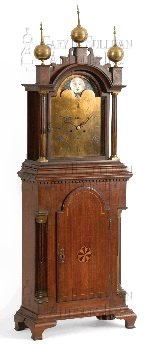 Caleb Leach Brass Dial Shelf Clock (Plymouth, Mass.)